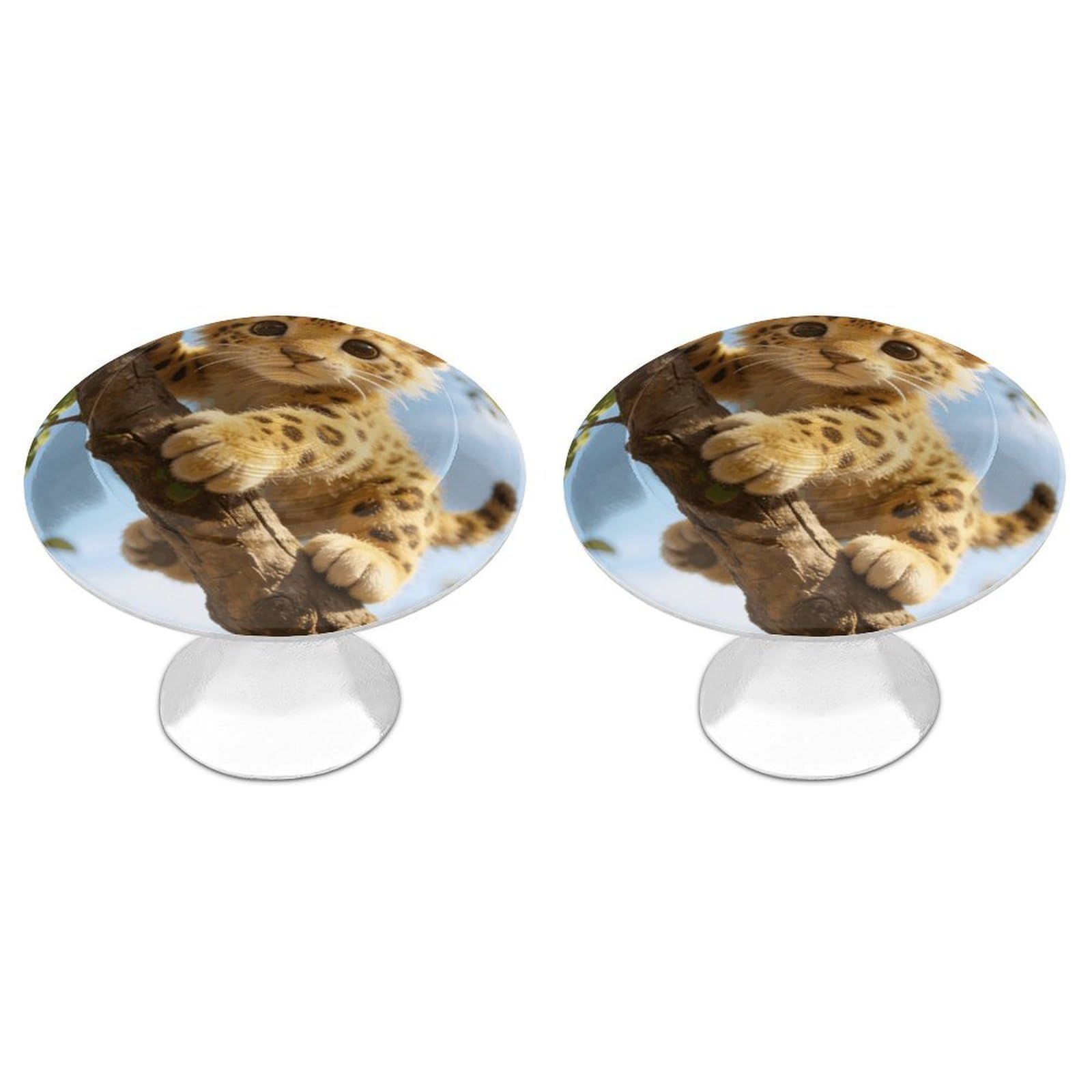Vstadank Style Leopard Cabinet Knob 2 Pack Round Drawer Pull Kitchen Cabinet Hardware Stainless Steel Dresser Drawer Knob Simple Cabinet Pull For Dresser Closet Door Knobs Cupboard