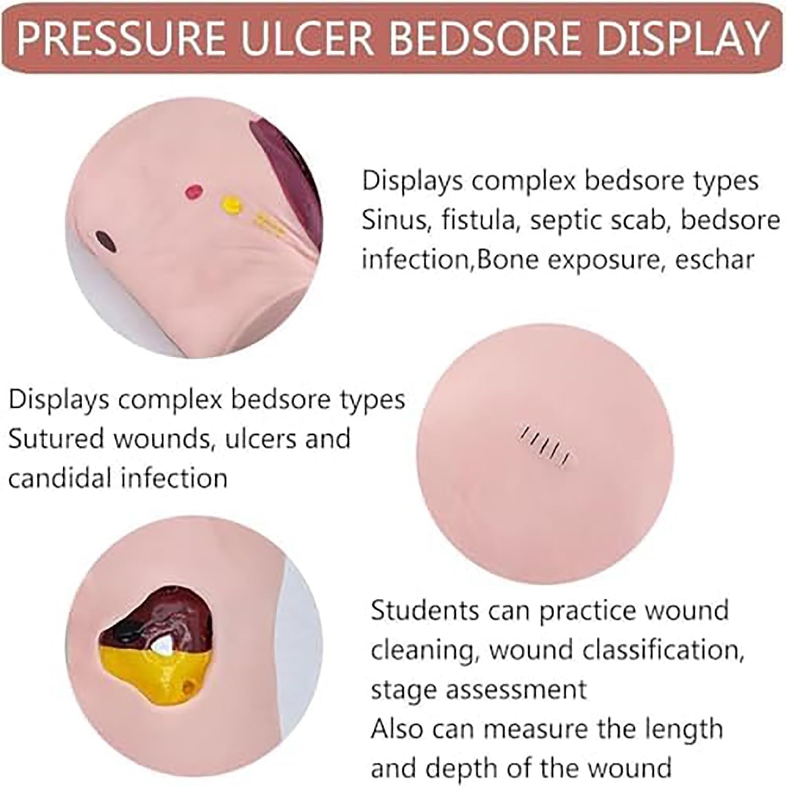 Modello umano per l'educazione infermieristica, simulatore di cura delle piaghe da decubito, ausilio didattico medico per professionisti infermieristici, strumento di formazione efficace per studenti