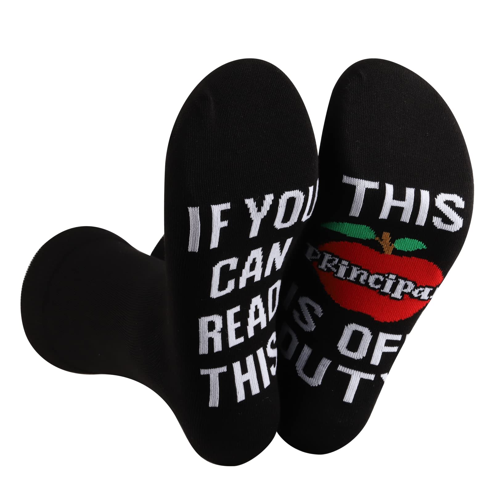 PWHAOO 1 Pair Funny Principal Socks This Principal Is Off Duty Socks Headmaster Socks Principal Appreciation Gift