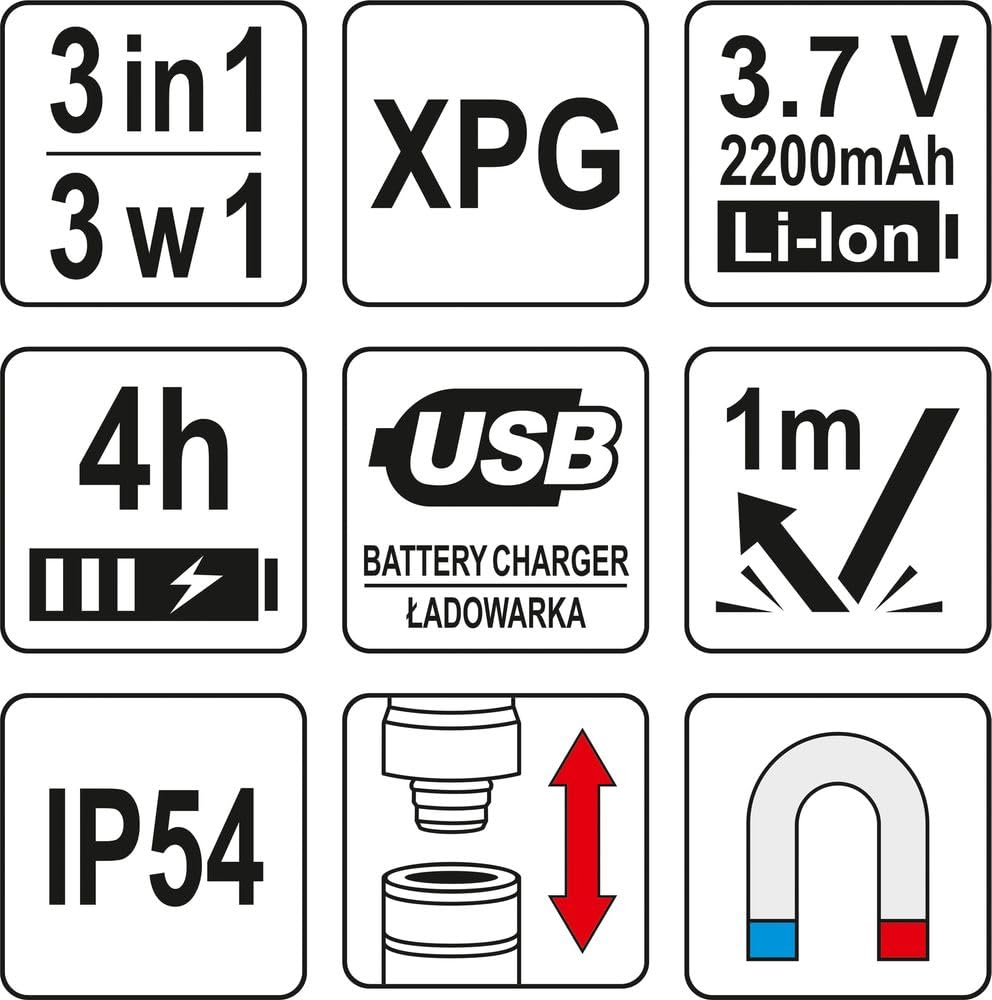 3in1 KFZ LED Inspektionslampe Werkstattlampe Stablampe Autolampe Arbeitsleuchte