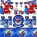 46pcs Stoviglie per Feste Set, Kit Decorazioni Spiderman, Spiderman Stoviglie per Feste di Compleanno Palloncino Piatti Tazze Tovaglia Striscioni per Spiderman Party Anniversari Compleanni