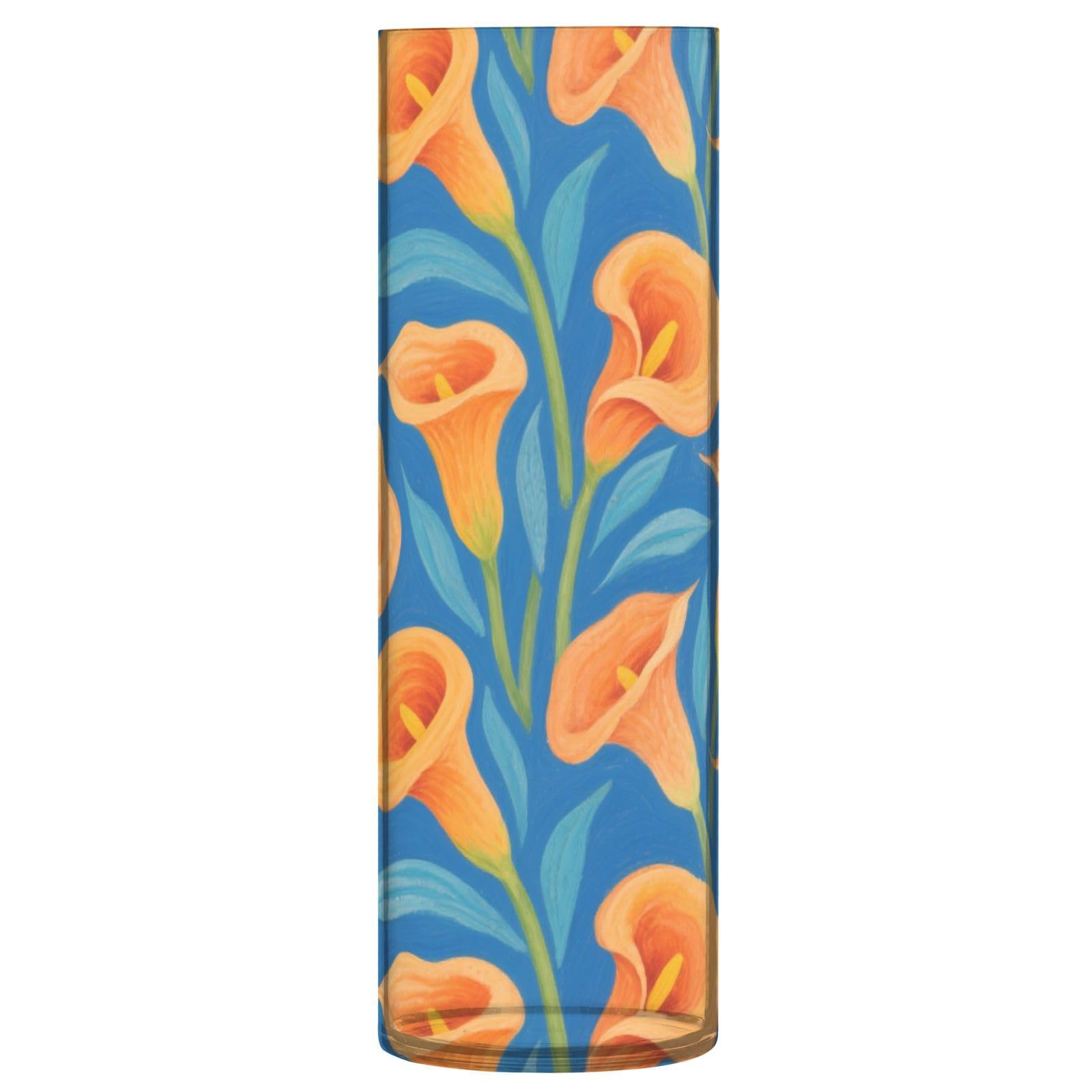 Vase en plastique orange et bleu incassable pour éviter les accidents