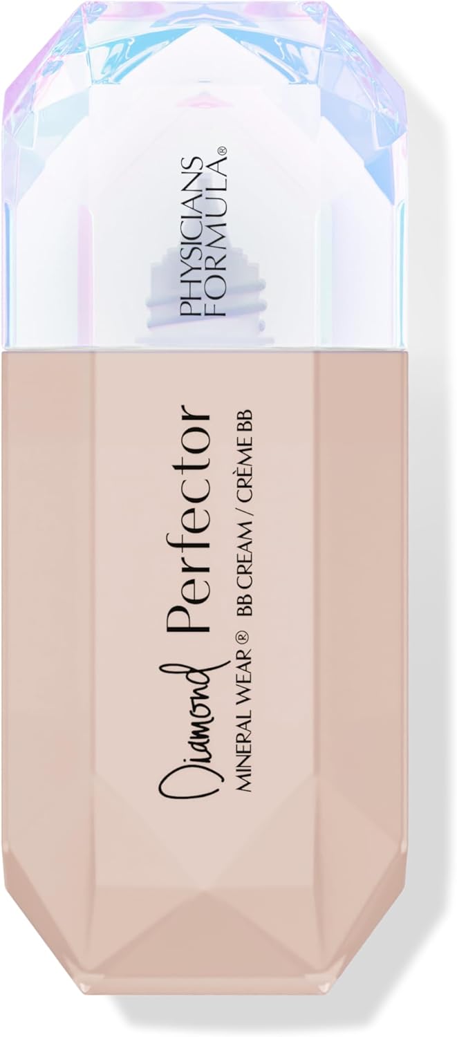 Physicians Formula Mineral Wear Diamond Perfector BB Cream, Tinted Moisturizer with Diamond Extract and Vitamin E, Lightweight Coverage, Radiant Finish, Fair to Light