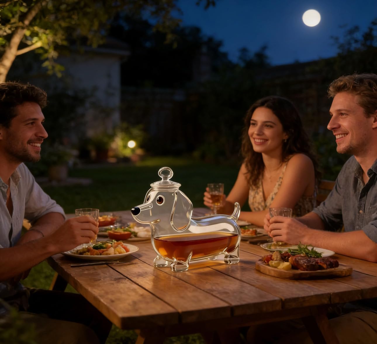 Creative Dachshund Dog Shaped Whiskey Glass Decanter, 8.5OZ Unique Dachshund Dog Design Whiskey Bottle, Funny Wine Glasses Art Statue for Home Bar Decoration, Gift for Men Dad Husband friends