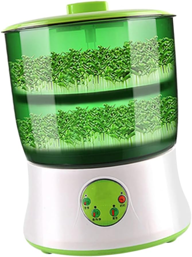 110v Microcomputer-Controlled Dual Sprouting Machine for Home Use Automatic Hydroponic Bean and Maker Temperature Control and Circulation System