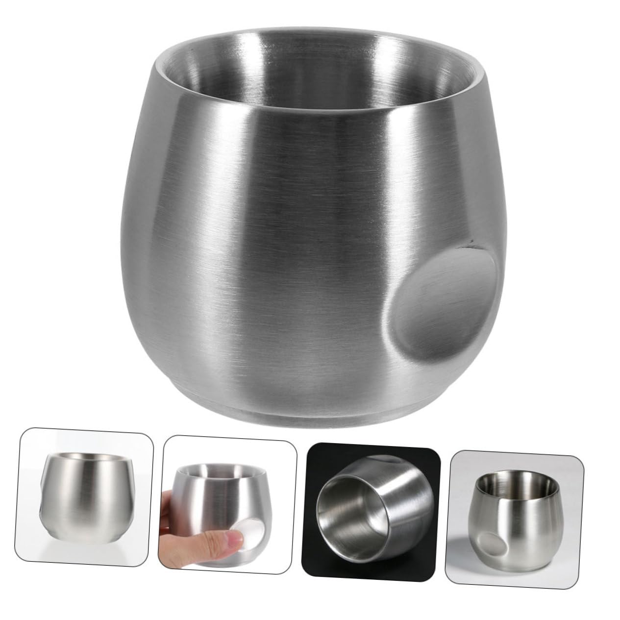 FRCOLOR 5stücke Edelstahl Rasierschale Mit Doppelter Rostfreier Stoßfester Shaving Bowl Für Männer Für Warmen Rasierschaum Praktische Und Stabile Anwendung