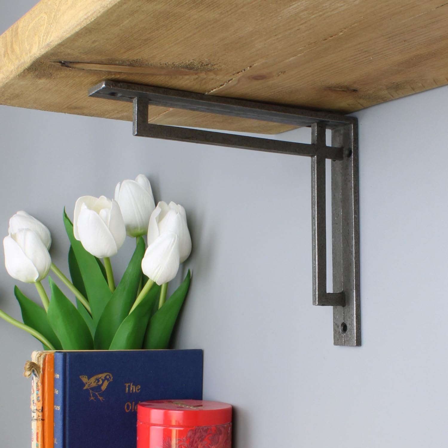 Oakcrafts Pair Of Art Deco Cast Iron Shelf Bracket - 150Mm X 180Mm