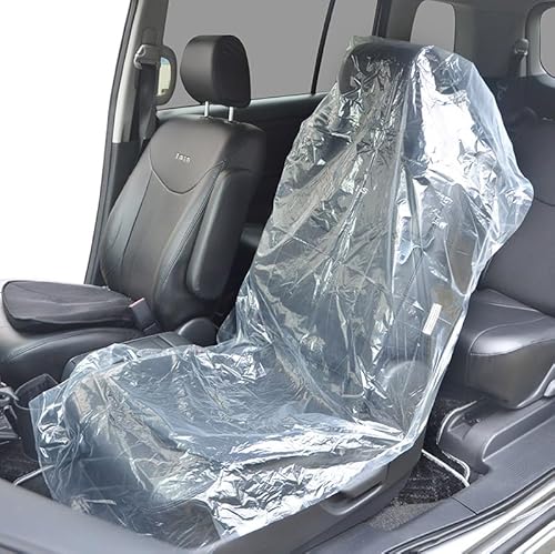 フロント座席用ポリシートカバー(200枚) ノンスリップタイプ ポップアップ式 自動車用 ビニールシートカバー 汚れ防止 使い捨て 運転席 助手席 CK-001