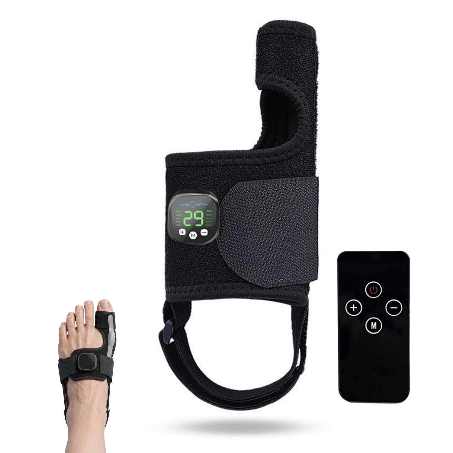 Hallux-Trainer Verstellbare Zehenschiene mit EMS-Mikrostimulation – unterstützt Fußkomfort bei Valgus, Ballenzehen und Hammerzehen