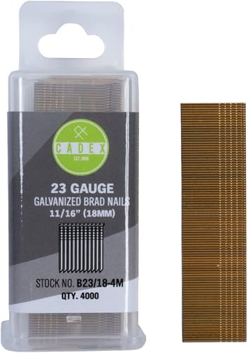 Cadex B23 / 18-4M 23-Gauge Brad Galvanized Brad Nails with 4000 Fasteners Per Box، 18mm