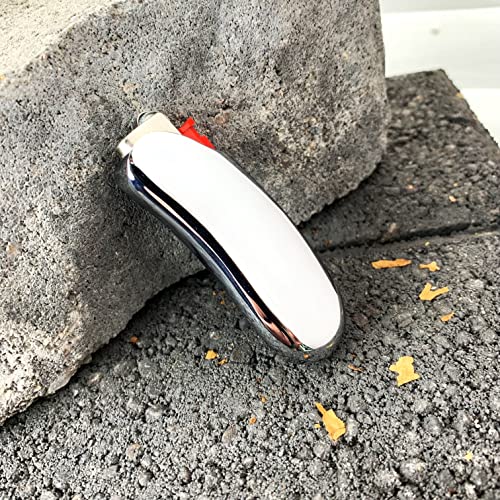 Image of IN SELECT Premium Metal Lighter Case Cover Holder Lighter Pouches Fits BIC Mini Size J5 One Piece in Silver