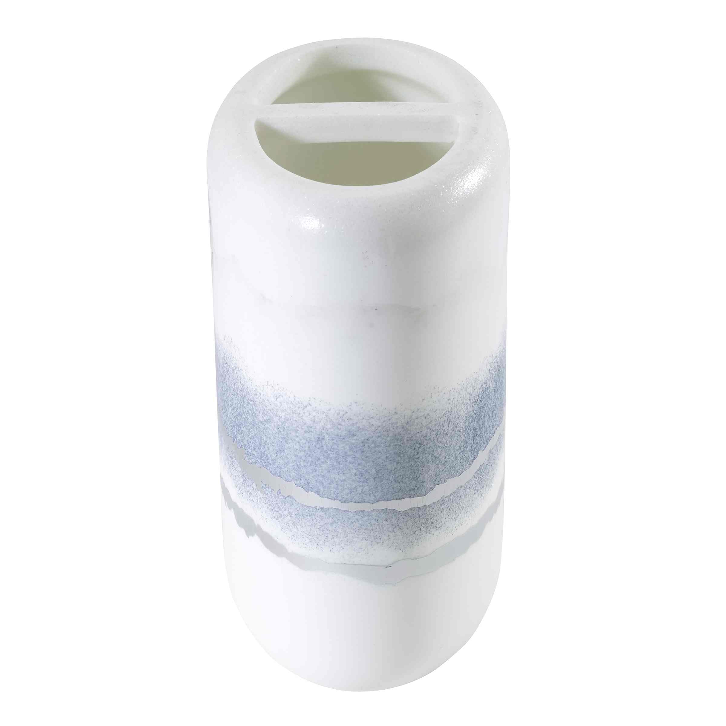 Jonathan Adler - Soporte para Cepillo de Dientes, Accesorios de encimera de Resina, decoración del hogar de mármol (The Now House Collection, Plateado)