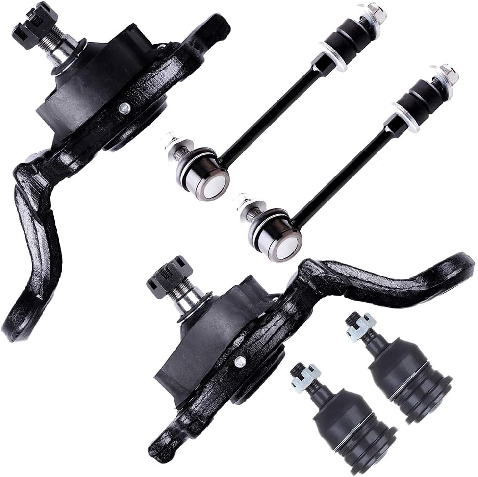 SCITOO 6pcs Suspension Kit 2 Lower 2 Upper Ball Joint 2 Stabilizer Sway Bar Link fit for 2004-2005 for Toyota for Tundra K80521 K80522