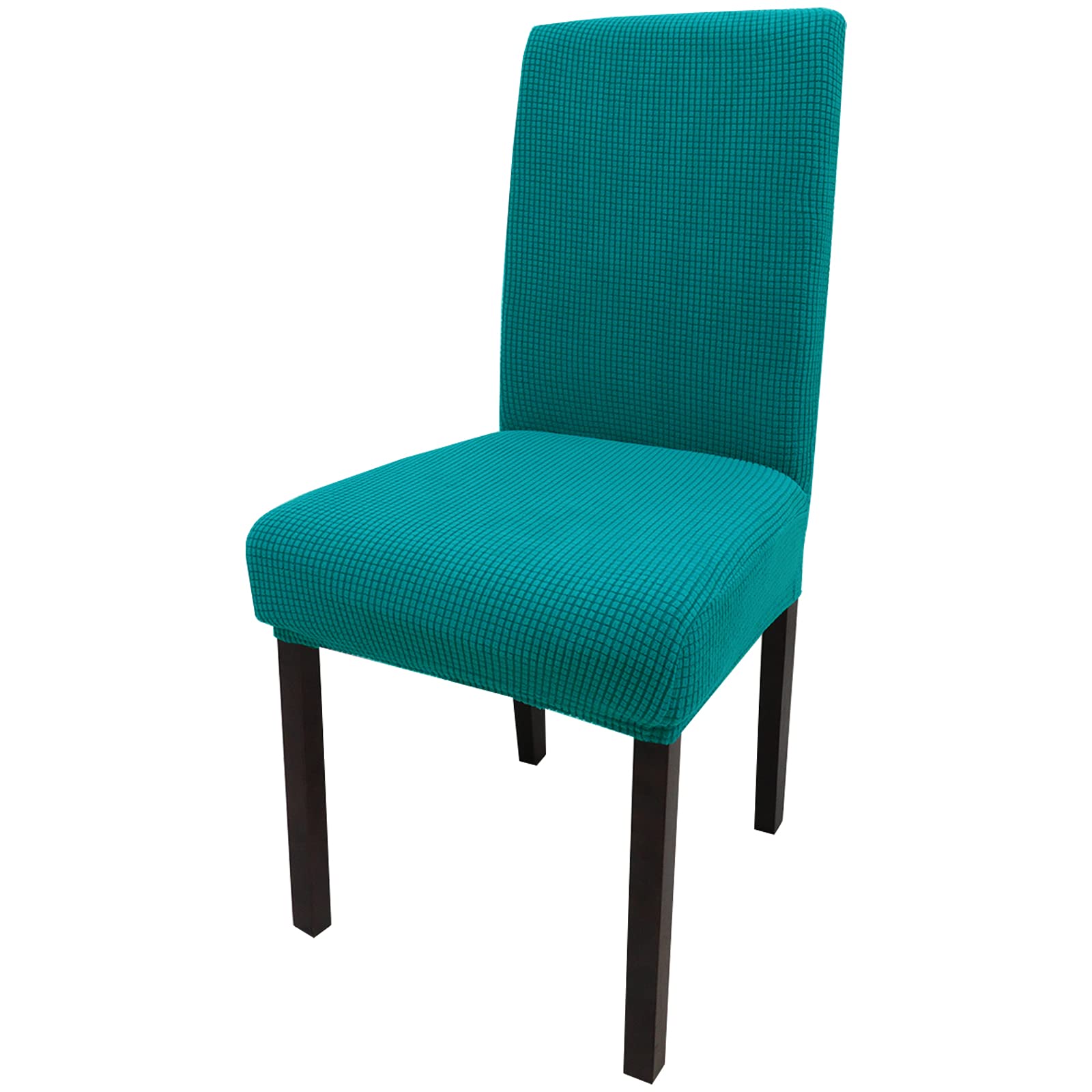 Leeyunbee Set of 6 Stretch Dining Chair Covers, Jacquard Spandex Dining Parsons Chair Slipcover, Removable Washable Chair Protector, Chair Seat Cover, for Dining Room, Wedding, Banquet(Blackish Green)