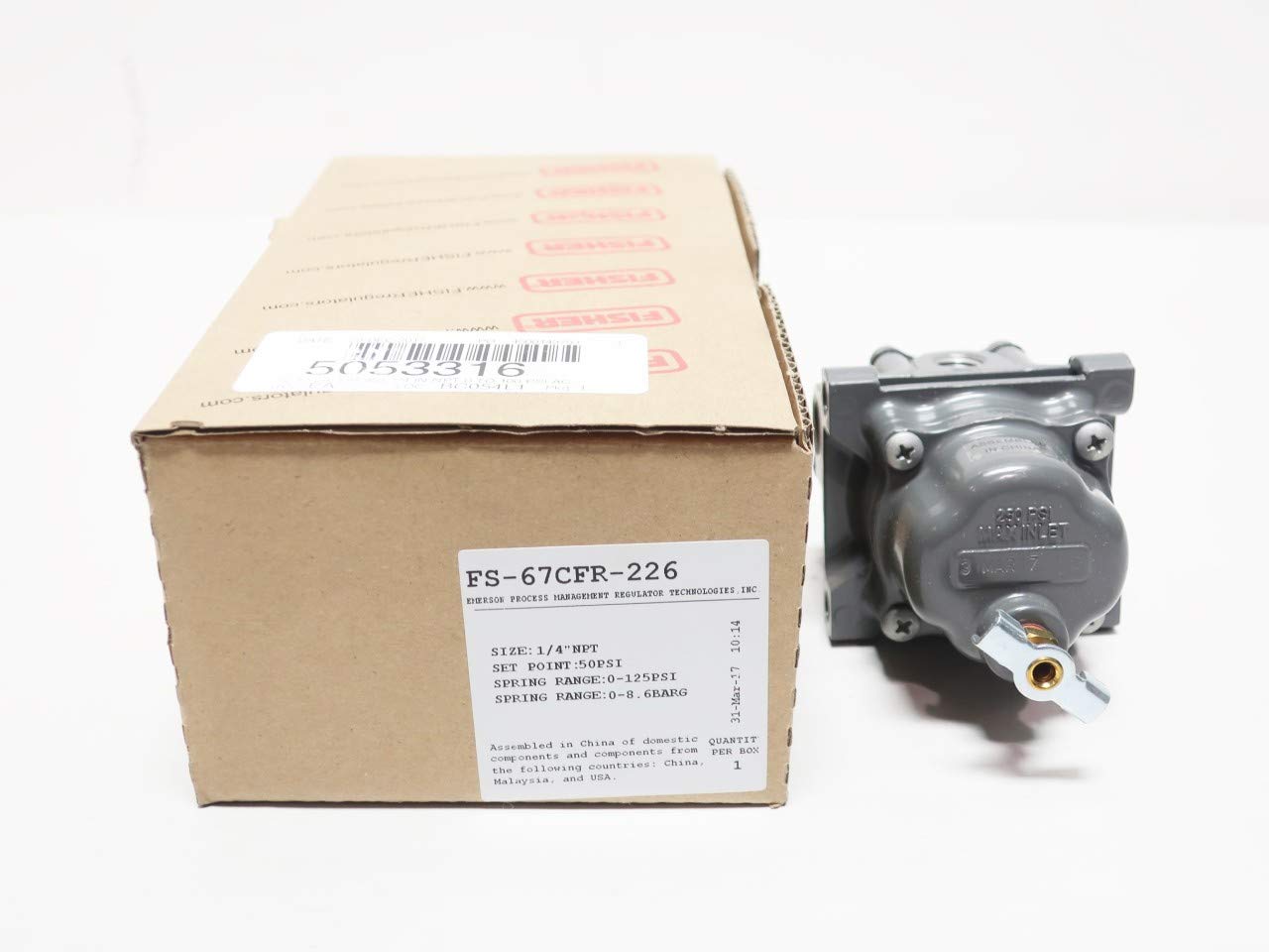 FISHER FS67CFR226 1/4IN NPT 250PSI 0125PSI Pressure Regulator