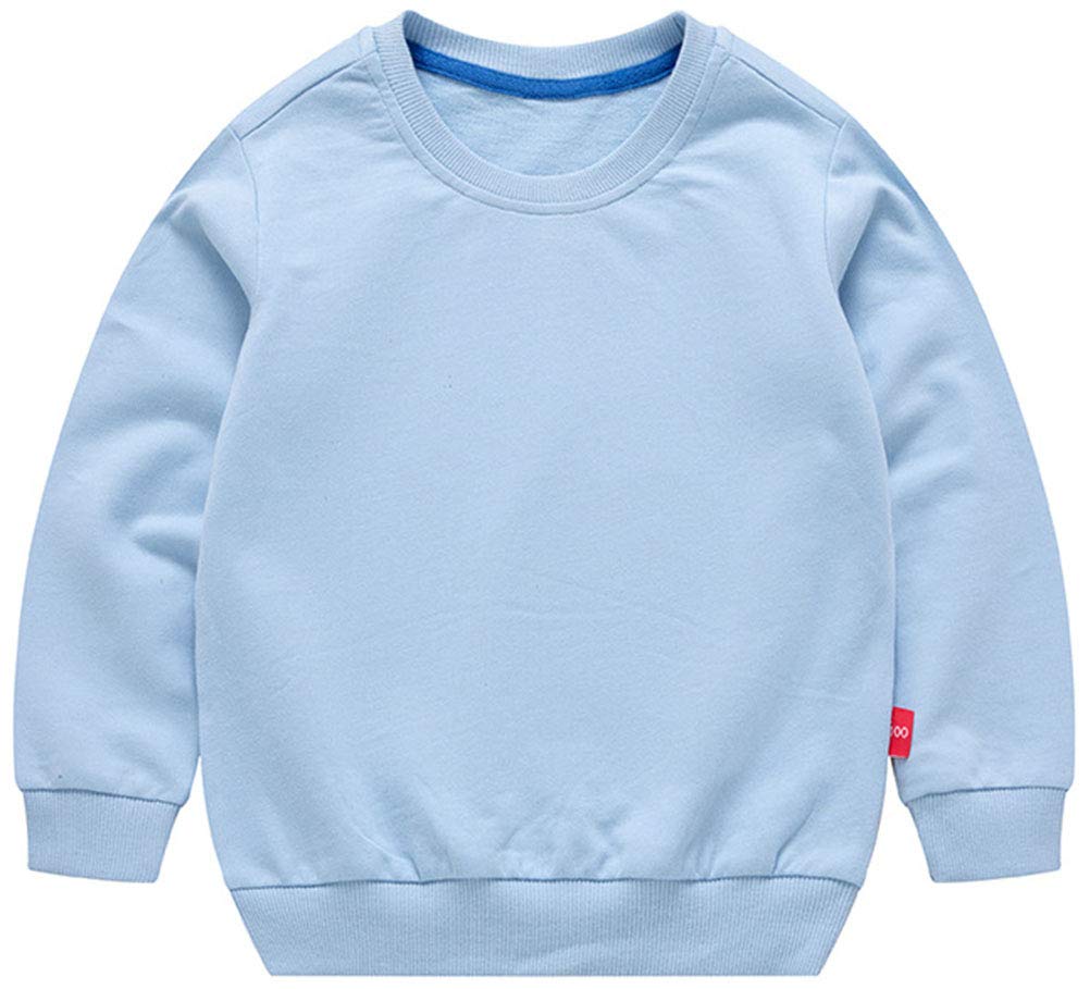 PTPuke Toddler Boys Girls Solid Cotton Thin Sweatshirt Long Sleeve top T-Shirts