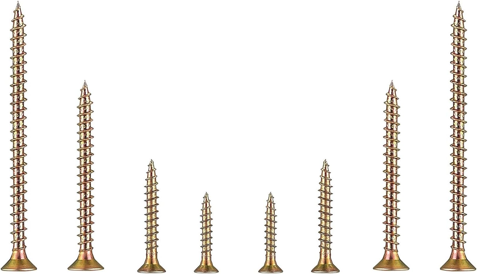 Versa-Mart 51 Pcs Brass Coarse Thread Wood Screws Assortment Kit - Chipboard Drywall Screws with Bugle Head for Drywall and Wood