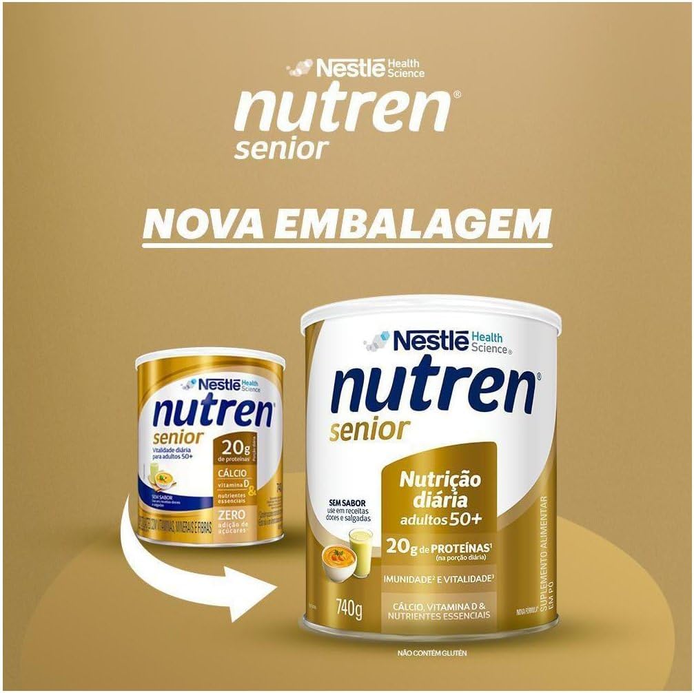 Nutren Senior - Suplemento Alimentar, sem sabor em pó, 740g