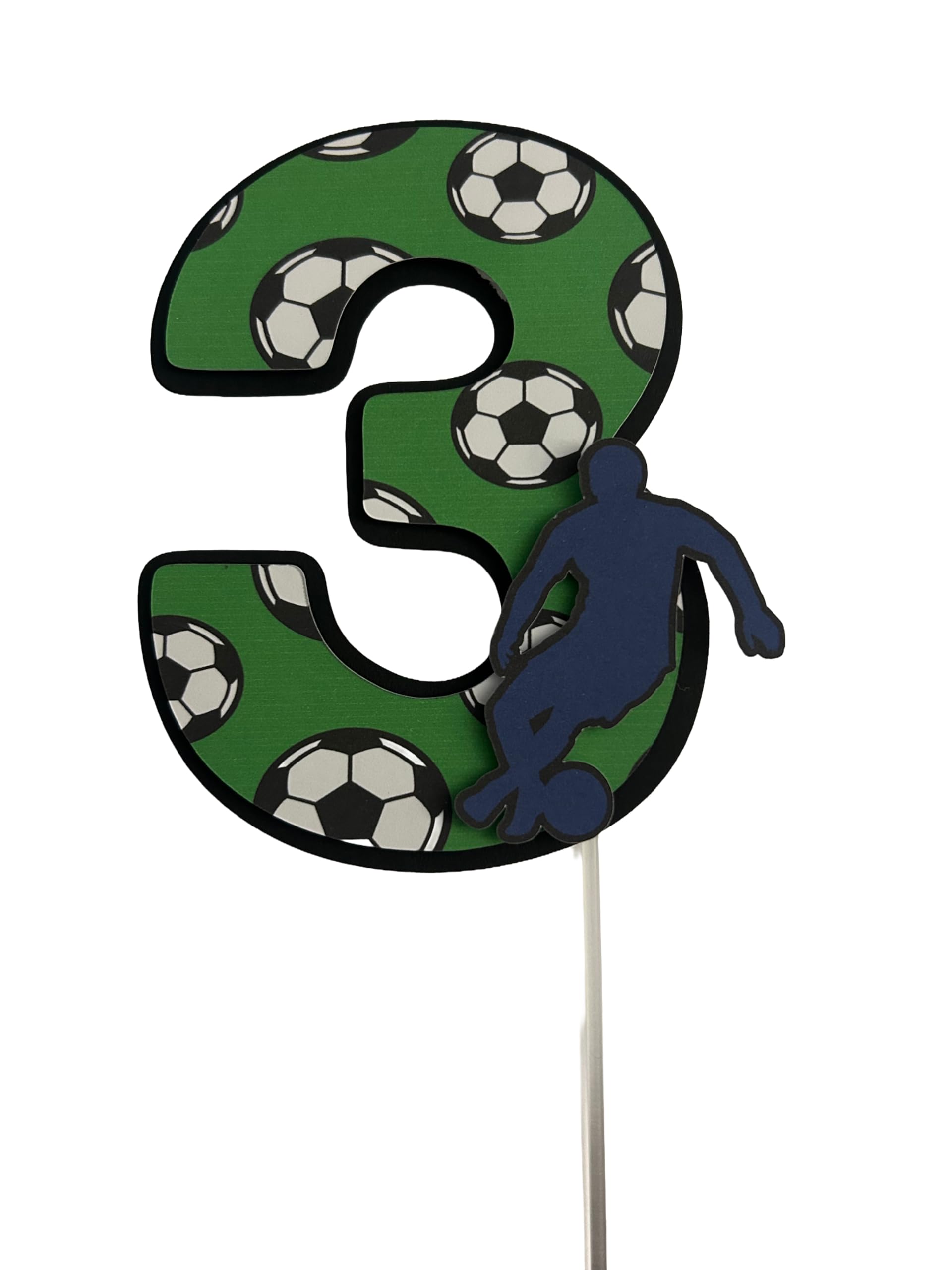 Football Themed Cake Topper (Number 3)