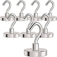 Vista 19 de MIKEDE - Ganchos magnéticos de alta resistencia, imanes negros de tierras raras de neodimio de más de 170LB para refrigerador, con revestimiento