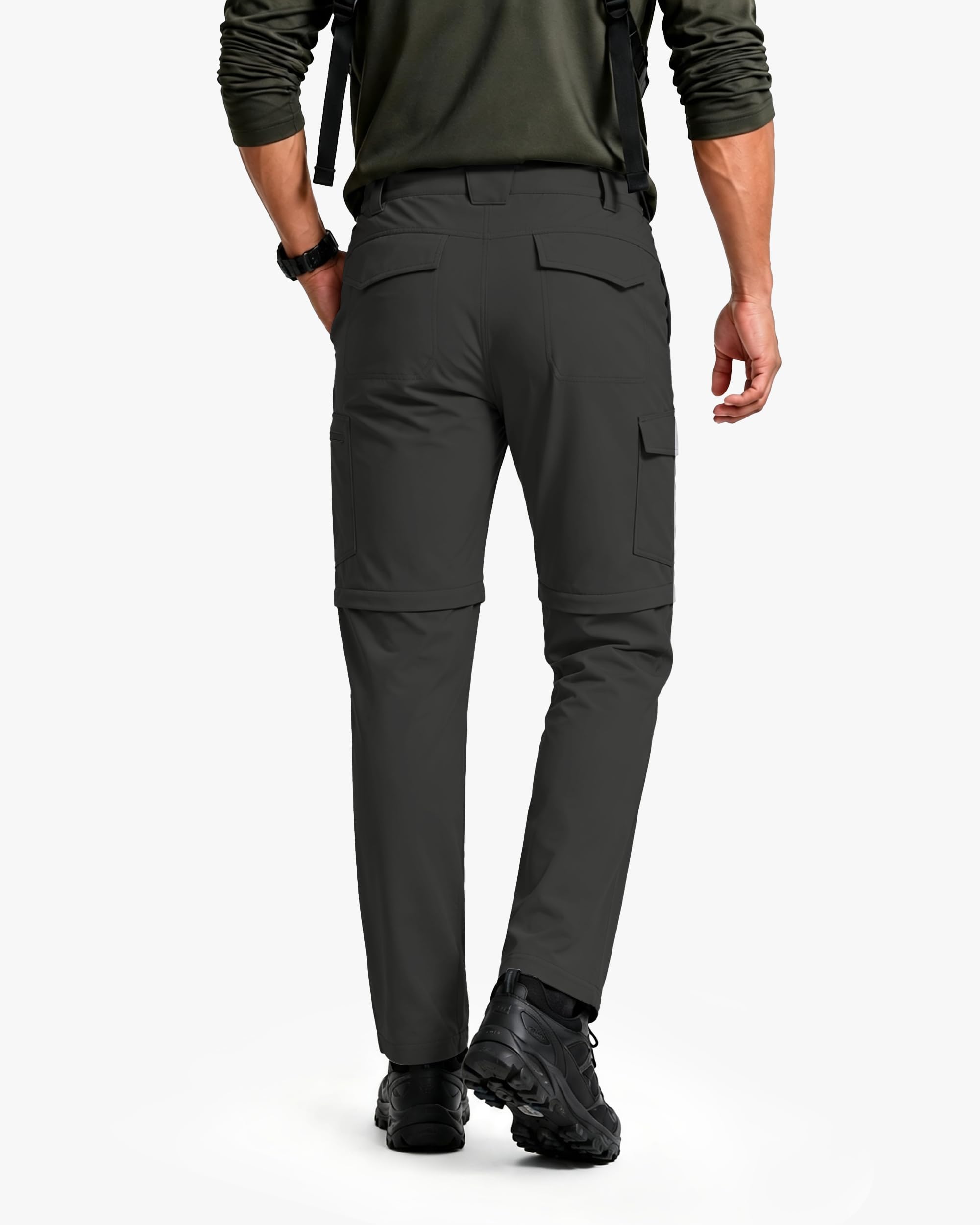 Pantalones convertibles de senderismo para hombre, con cremallera, impermeables, de secado rápido, ligeros, para pesca, safari, viajes, trabajo