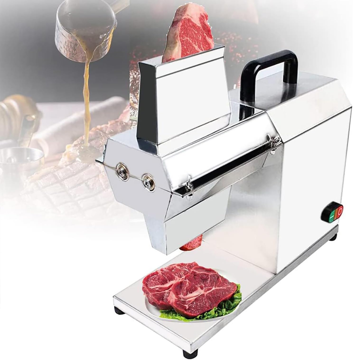 Batticarne elettrico, 450 W, in acciaio inossidabile, strumento commerciale per tacchino, pollo, maiale, pesce, bistecca, potenza 120 kg/h