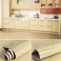Adesivo Vinil Envelopamento Mesa Laca Laquear Vidro Lavável Impermeável (Bege, 5m x 50cm)