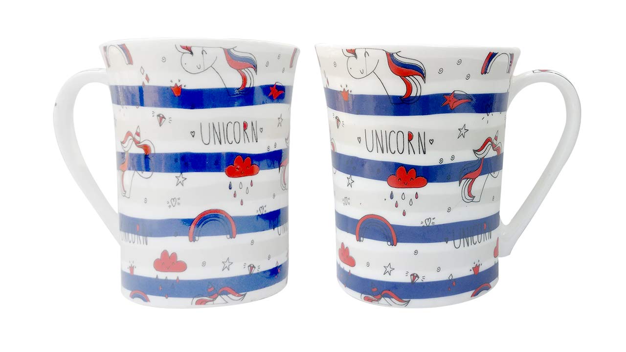 Buy UPC Modern Premium Feelings Series Big Size Fine Bone China Milk Mug/Cup Set of 2