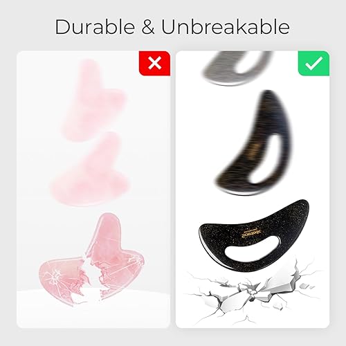 Miniatura 14 de Scienlodic Herramienta de masaje corporal Gua Sha con asa, herramienta Guasha más grande para masaje de espalda, cuello, cara, piernas, drenaje