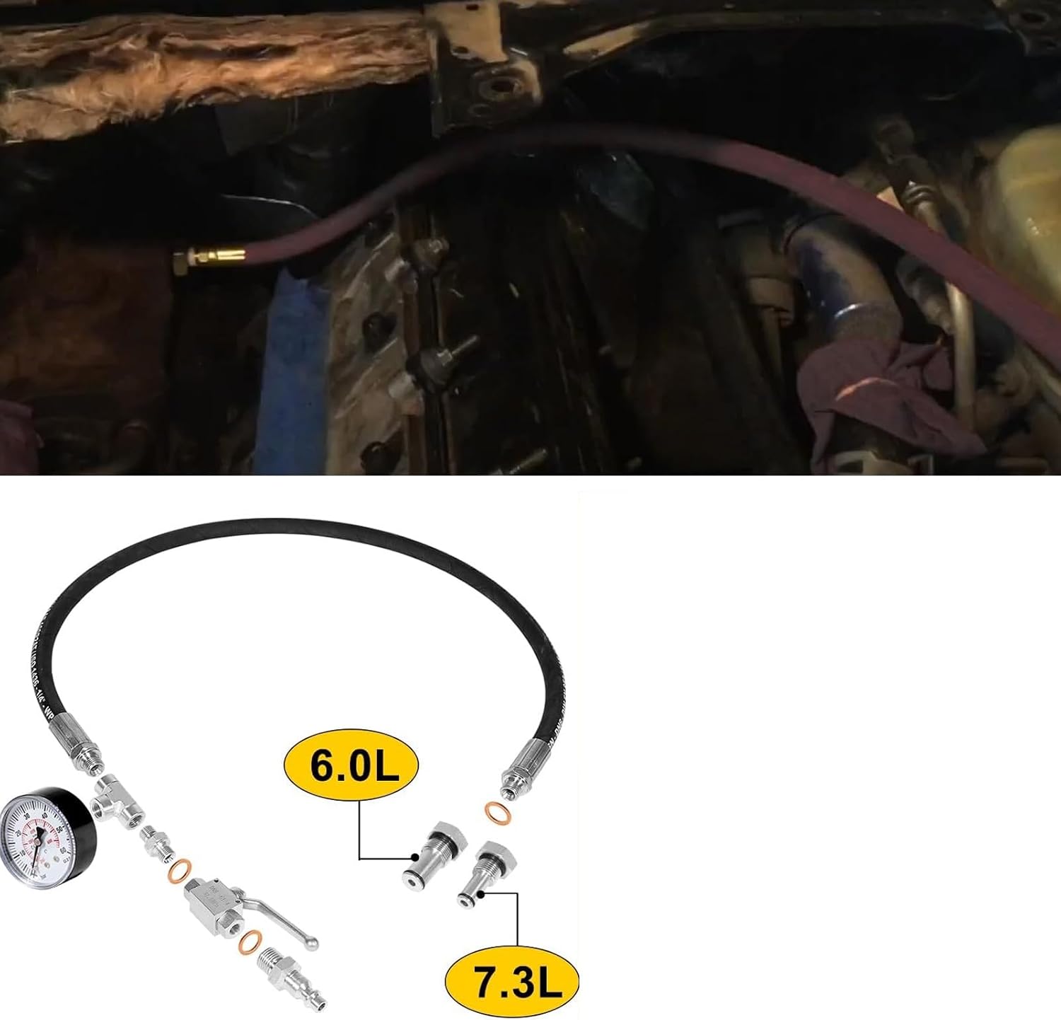 Aluminum Alloy IPR Air Testing Set High Pressure Oil Systems Inspection Tool for 6.0 7.3L Engines IPR Air Testing