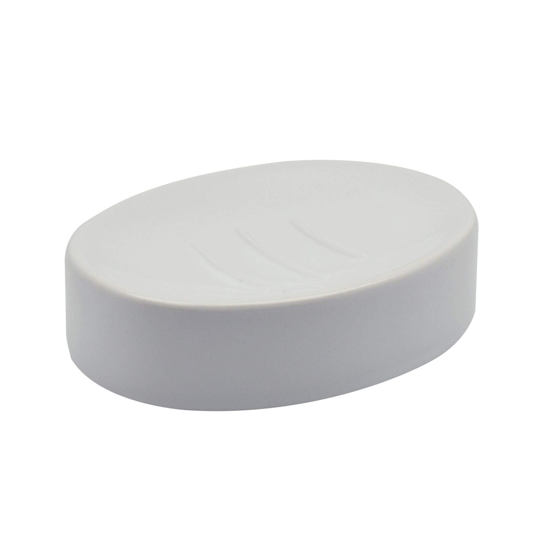 Harbour Housewares Soap Dish - Glazed Ceramic Bathroom Sink Holder Saver - White