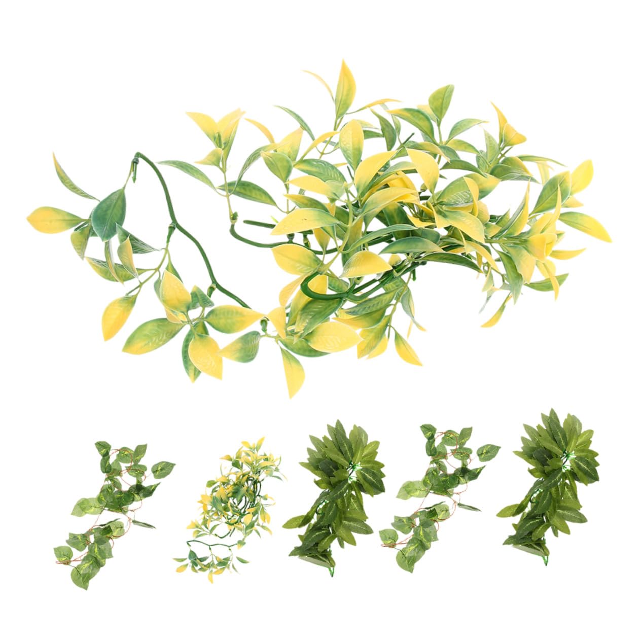 Toyvian 6piezas Decoración de Plantas para Reptiles para Terrarios Enredaderas Artificiales de Plástico para Decorar Terrarios de Serpientes Plantas Colgantes para Cajas de Reptiles
