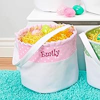 Vista 1 de Cesta de Pascua personalizada suave y ligera (rosa bebé)