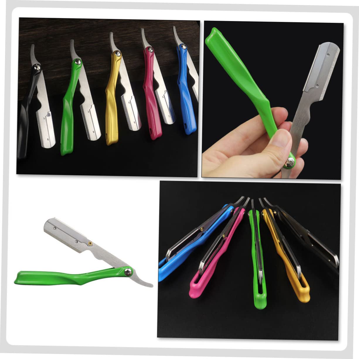 FRCOLOR 5pezzi Supporto Per Lame Pieghevoli Per Rasoio Manuale Porta Lame Per Per Uso Domestico e Viaggi Design Elegante e Resistente
