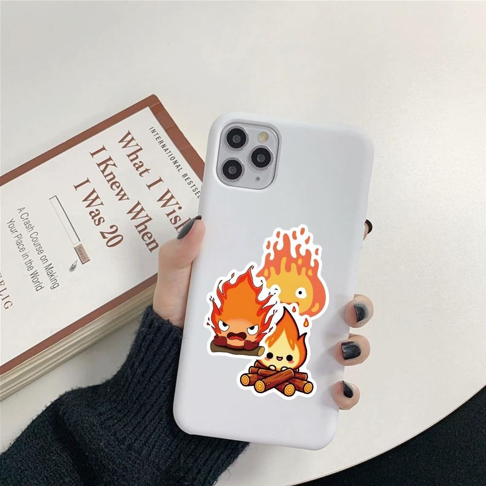 Flame Stickers for Laptop(50 PCS),Gift for Children Teens Adults Girl Boys,Flame Waterproof Stickers for Skateboard,Scrapbook,Bike,Phone,Computer,Luggage Water Bottle Guitar - Image 4
