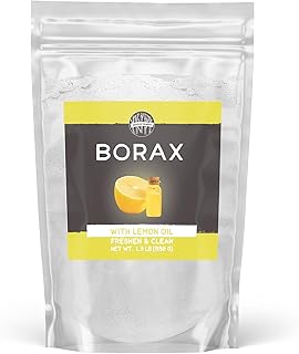 BIRCH & MEADOW Borax with Lemon Essential Oil, 1.5 lb, Fresh Scent, Cleaning & Laundry