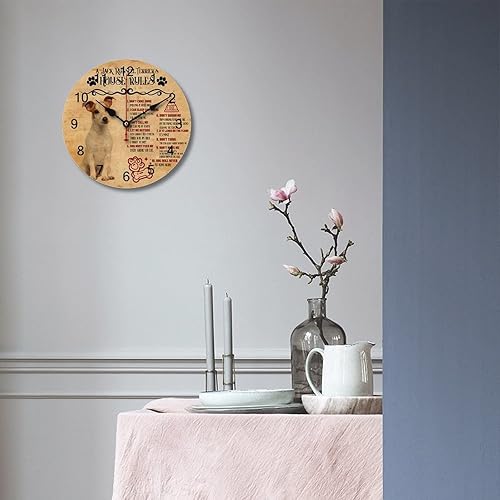 Miniatura 3 de A Jack Russell Terrier's House Rules - Reloj de pared lindo Jack Russell Terrier para perro, 12 pulgadas, silencioso, sin tictac, funciona con