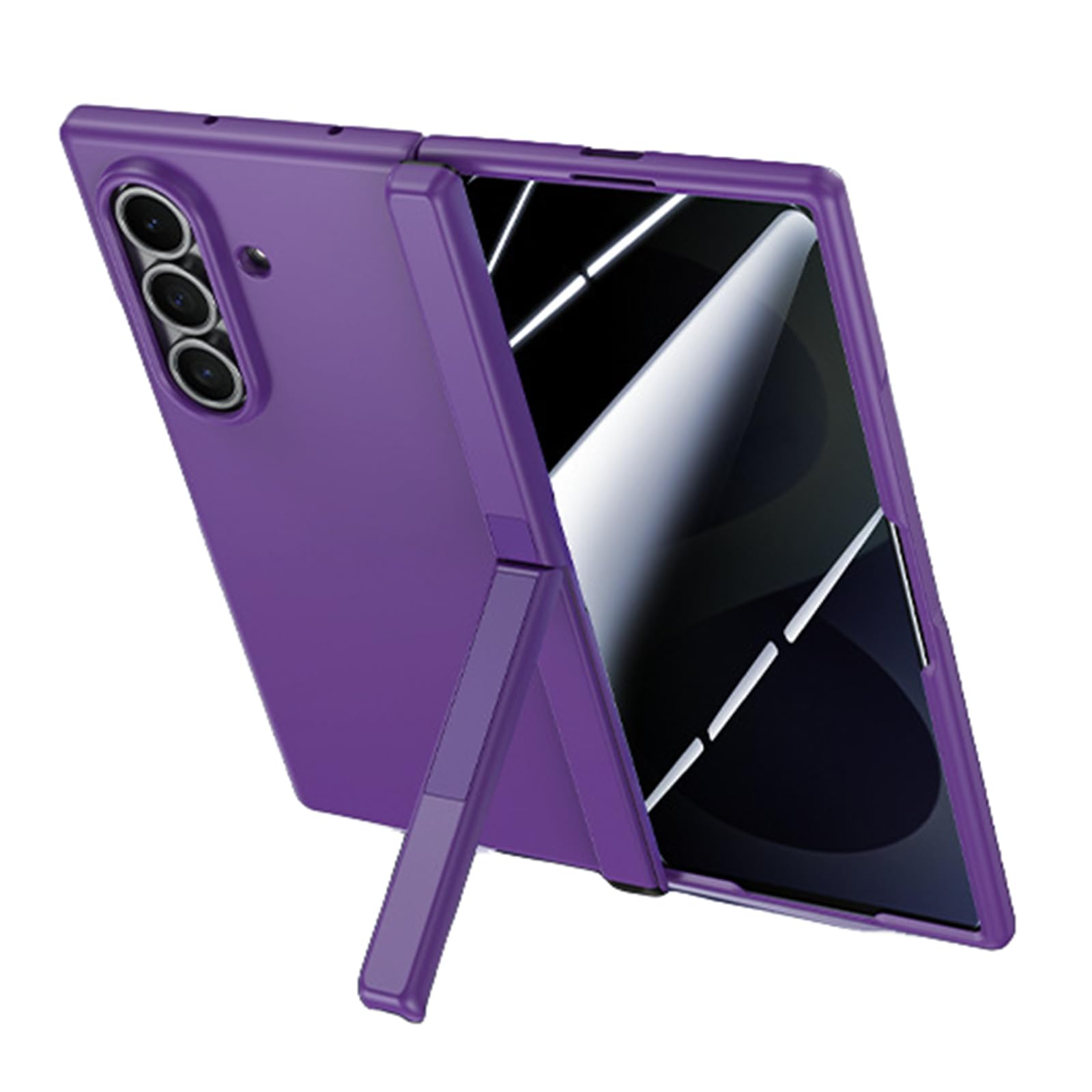 MFAOSHI Slim Case for Samsung Galaxy Z Fold 8 Ultra, Hard PC Frosted Phone Cover with Anti Peeping Tempered Glass Hinge Protection Kickstand Case