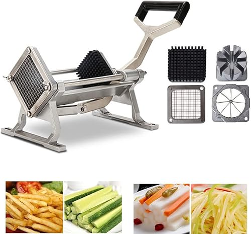 Cortador de papas fritas extra resistente, de acero inoxidable, cortador de patatas comercial, cortador de frutas y verduras, cebolla, tomate, con