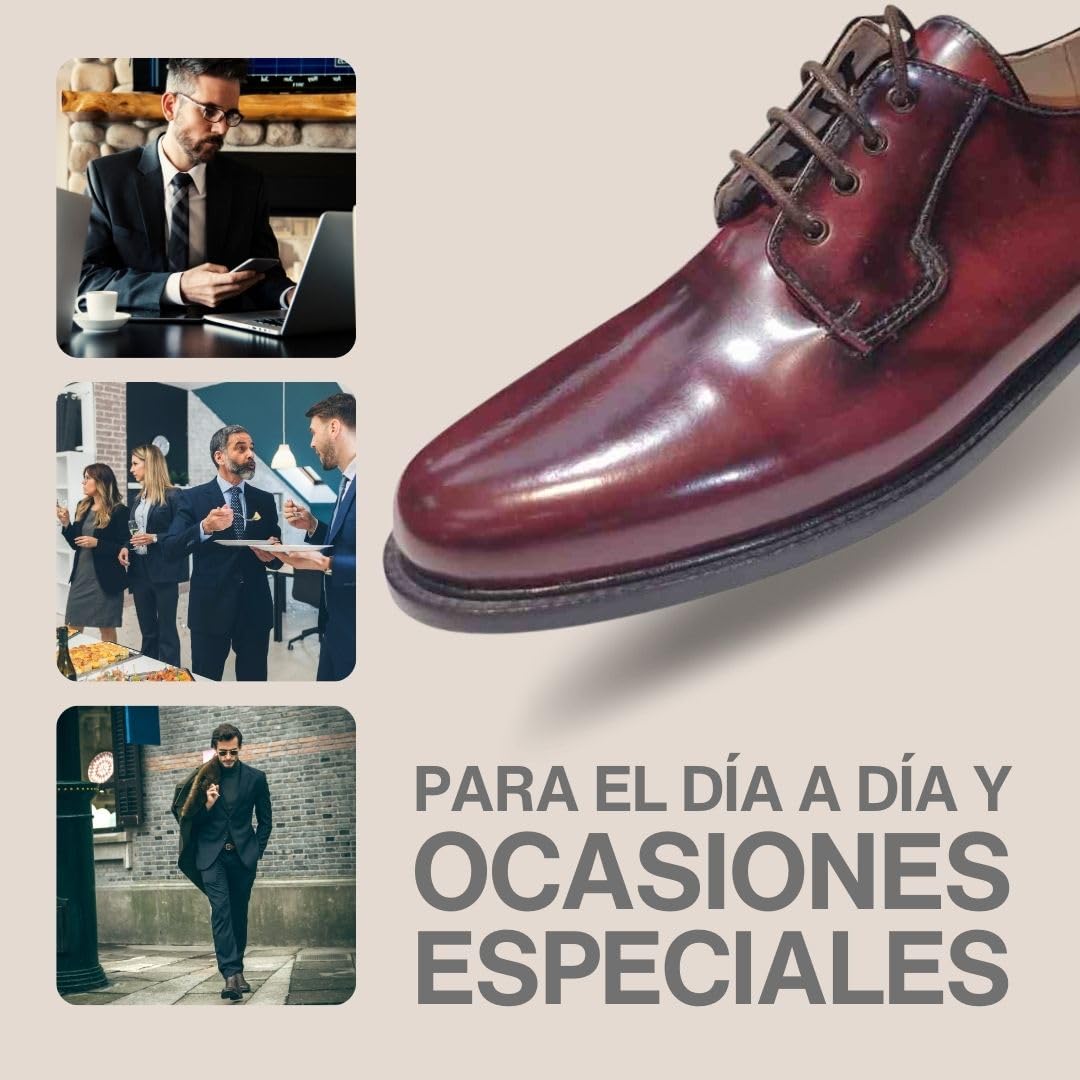 Zapatos de Vestir Piel Hombre, Elegantes Traje y Eventos, Zapatos Clásicos con Cordones