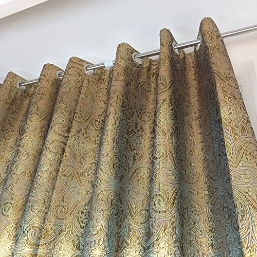 Zzczzc 2 Pack - European Jacquard Hollowed Semi Blackout Curtains Brown Chenille Curtain With Grommets Luxury Picture Window Draperies For Hotel Fringed Macrame Panels W52 X L96 Inch Total W104 Inch #TOP3
