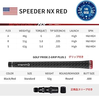 Amazon | スピーダーNX レッド シャフト US仕様 SPEEDER NX Red 60 S