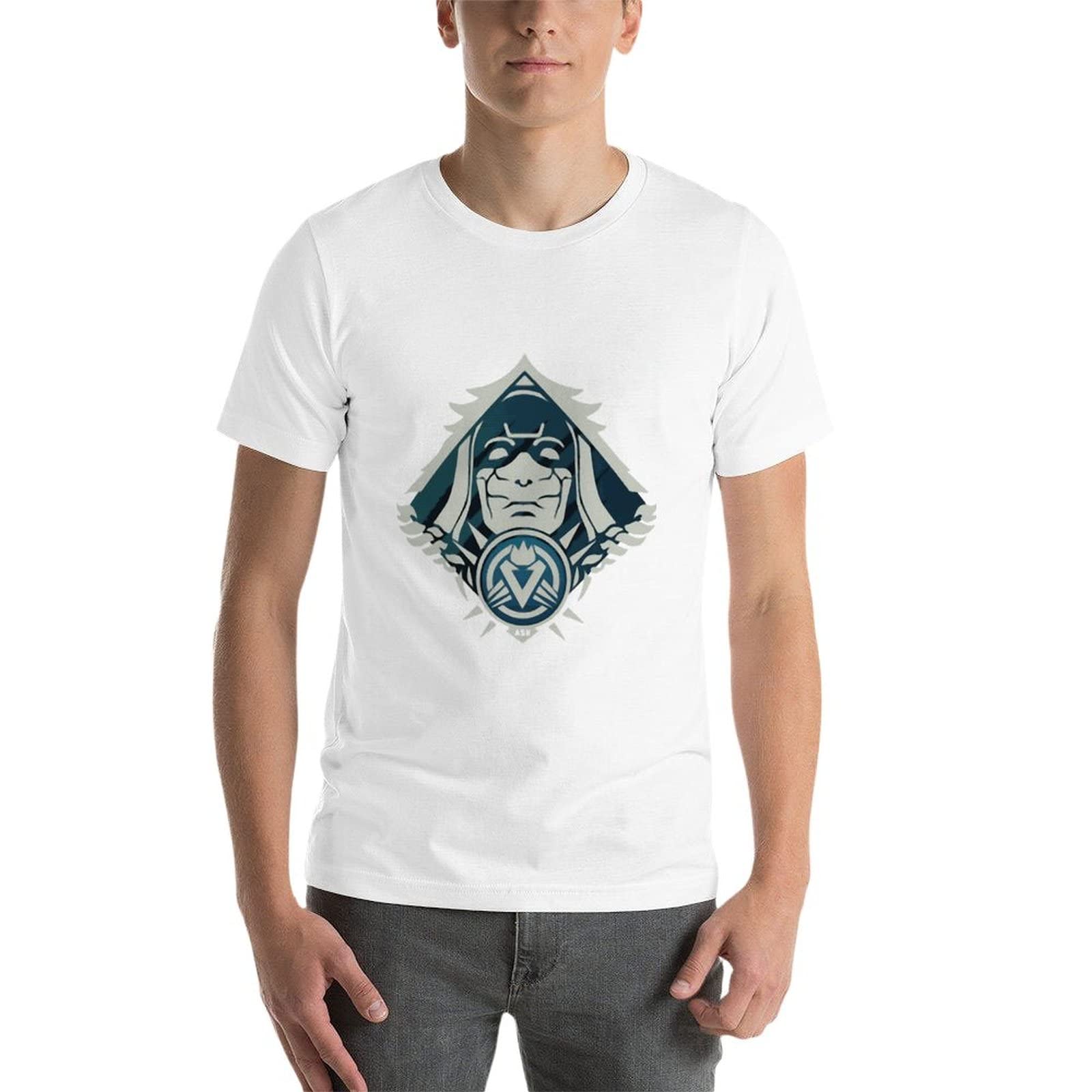 Airkungfu T-shirt da uomo in cotone con lettore VR TV e videogiochi, idea regalo, Bianco-stile-23, L
