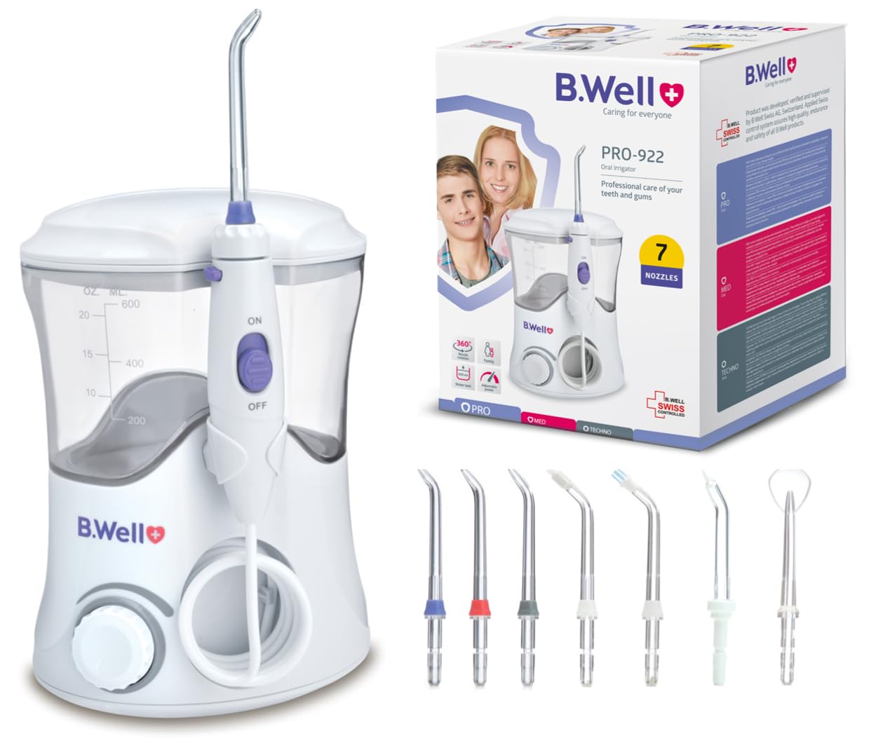 IRYGATOR DO ZĘBÓW STACJONARNY DENTYSTYCZNY B.WELL PRO-922 + 7 końcówek