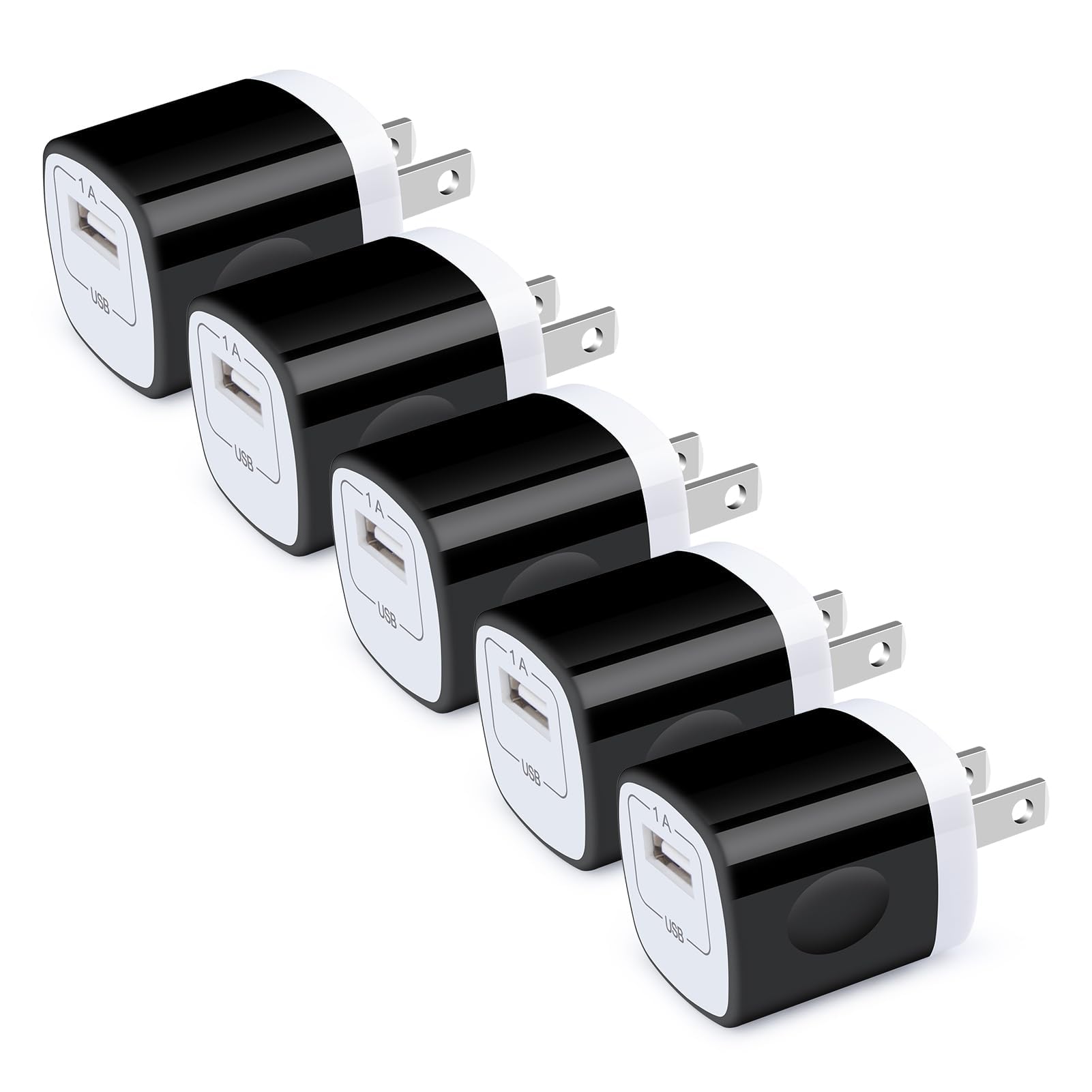 iPhone 17 Charger Block,5Pack 1A/5V Single Port USB Wall Charger Cube Plug Charging Block Brick for iPhone 16e 15 14 Pro Max 13 12 11 Samsung Galaxy