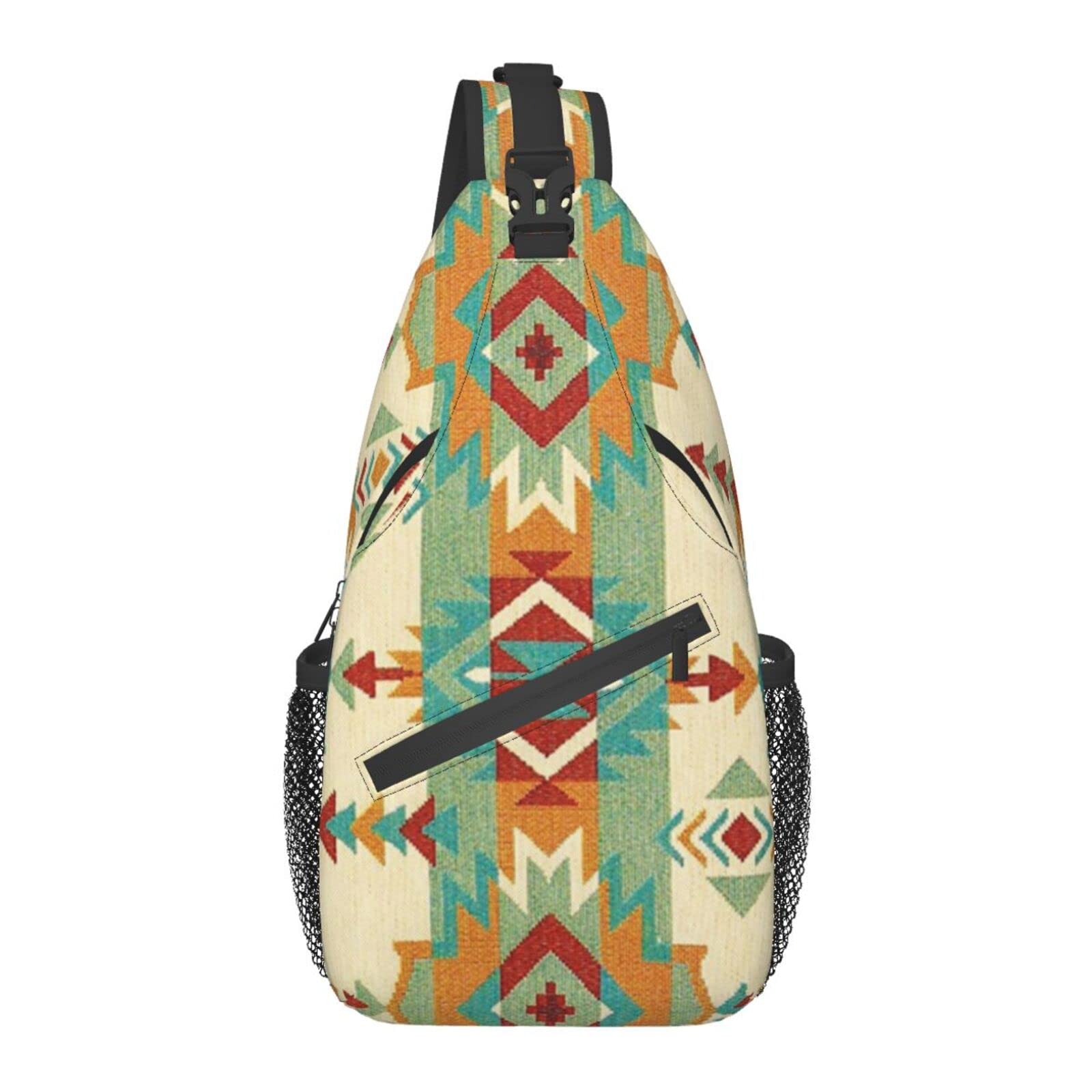 Oudrspo Unisex As Pic Sling Backpack, For Tribal Native American African Ethnic Symbols, Multipurpose Crossbody Shoulder Bag Travel Hiking Daypack Anti-Theft Rucksack
