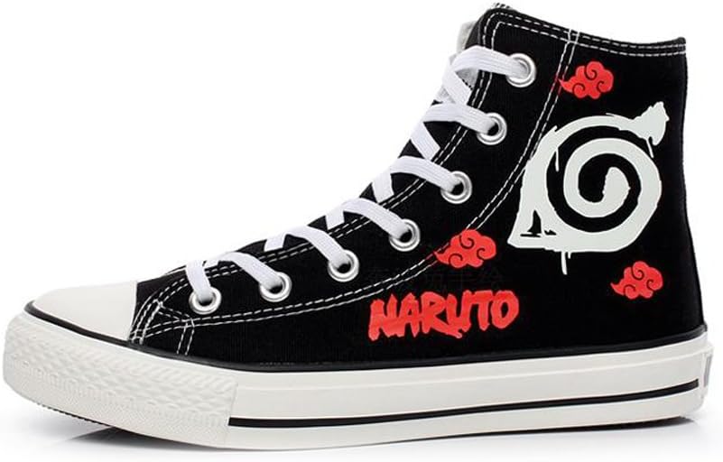 Jeylu Naruto Anime Naruto Logo Cosplay Shoes Canvas Shoes Sneakers Luminous