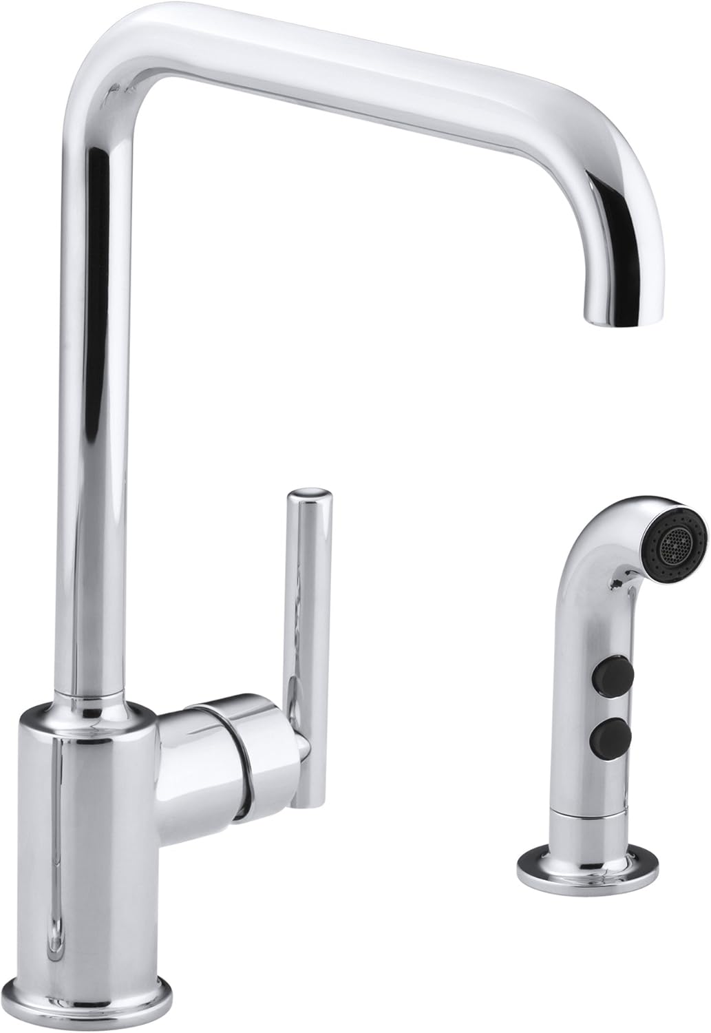 KOHLER K-7508-CP Purist Primary Swing Spout with Spray, Polished Chrome