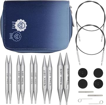KnitPro Nova Chunky Interchangeable Needle Set 5" 13cm | 5 US Sizes 11 to 19