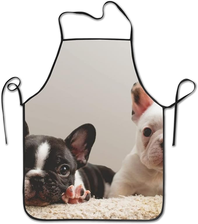 Amazon Co Jp 首掛けエプロン 動きやすい男女兼用 ポリエステル製エプロン フレンチブルドッグ Dog カフェ 料理 キッチン バーベキュー 家庭用エプロン ファッション